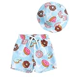 Genérico Bañador para niño con Pantalones Cortos con Estampado de Donuts y Gorro a Juego para Playa, 9-12 Months)
