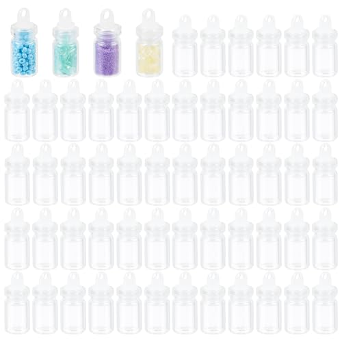 PH PandaHall 110pcs 0.5ml Glass Bottles, Mini Glass Jars with Cork Lids Small Wishing Bottles Clear Tiny Jar Mini Vials Decorative Craft Vials Miniature Bottle for Arts Crafts Wedding Party Favors