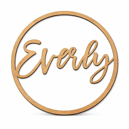 Personalized Circle Wooden Name Sign, Custom Round Baby Nursery Wall