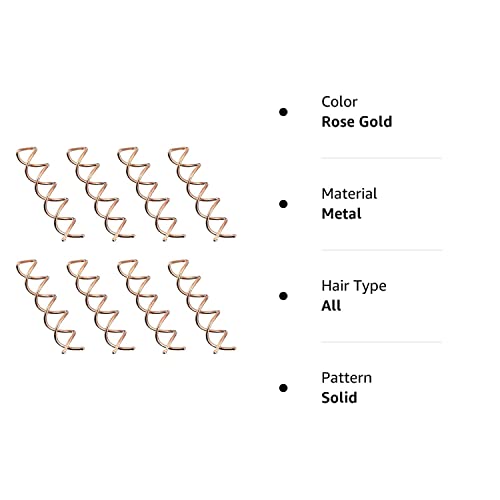 Eboot Spiral Hair Pin Spin Pin Spiral Hair Clip Spin Clip Bun Stick Pick For Diy Hair Style 20 Pack (Rose Gold) #TOP6