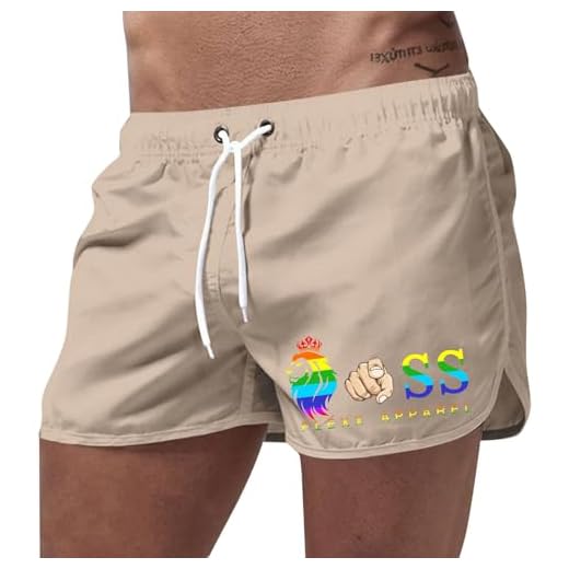 Bermuda Kaki Militaire en Compression avec Militaire Bains Tissu Eponge Stylé Classique Jusqu Responsable Vente Revers Imprime Maillots Fun Jogg 30