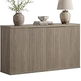 SICOTAS Buffet Cabinet with Storage Accent Sideboard Modern Credenza with Doors & Shelves Fluted Media Console Mid Century Coffee Bar Table for Living Room Kitchen Dining Room Hallway (2PCS)