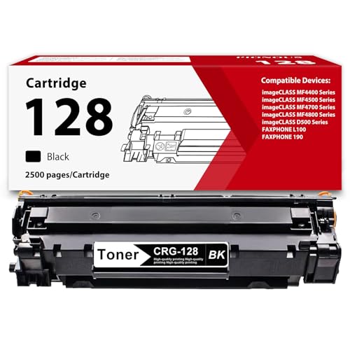 128 Black Toner Cartridge (1-Pack) -High-Yield Replacement for Canon CRG-128 & 128 | Compatible with imageCLASS MF4570, MF4770n, MF4450, MF4800, D530, D550, L100, L190 Series Printer