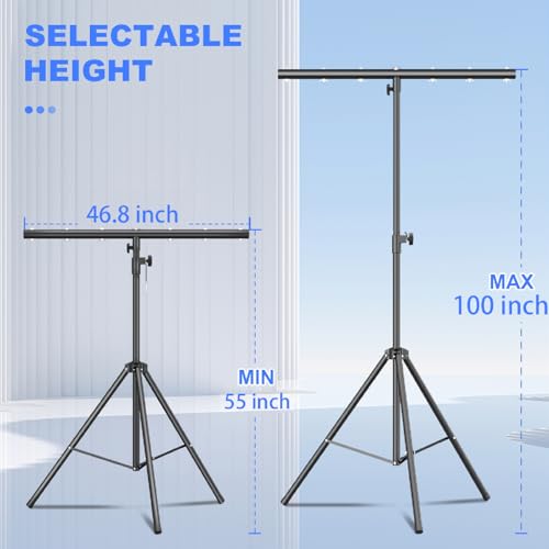 Bloazzup DJ Lights Stand with Round T Bar, Heavy Duty Par Can Tripod for 7 Lights Stage Light Stand Adjustable Height 55-100 Inch, DJ Lighting Suitable for Stages, Bar, Banquet, Party by Bloazzup - Image 3