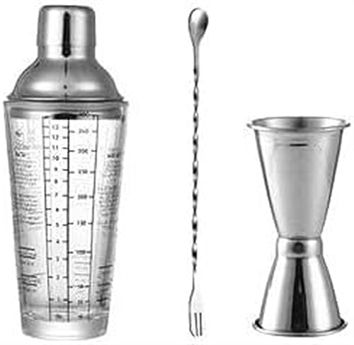 Juego de herramientas for bar Juego de coctelera Juego de coctelera, Juego de coctelera Copa de gramos de nieve Barra de escala transparente Mezcla de taza de jugo de fruta Herramientas de barman Bebi