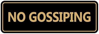 Signs ByLITA Standard No Gossiping Sign (Black/Gold) - Small