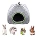 Cama para Conejos Cama Suave de Conejo Cálido Nido de Jaula Casa Casa de Hámster de Invierno Cama Felpa Hamster Casa De Conejillo De Indias ParaHámsters Ardilla Conejillo Chinchilla Hurones Gris