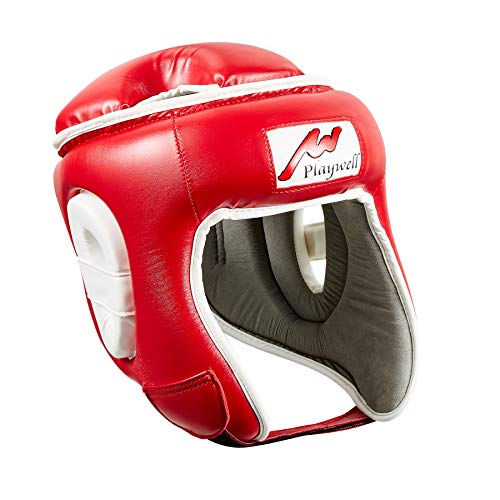 Protège-tête boxe rouge Playwell Ultimate Competition Sparring S casque