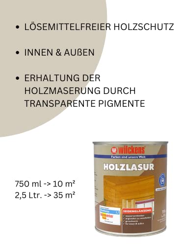 Wilckens Holzlasur LF für Innen und Außen, 750 ml, farblos