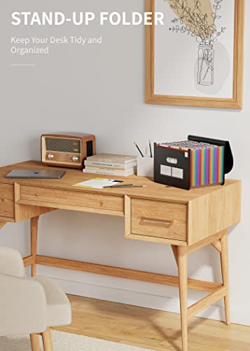 ABC life Expanding File Folder 26 Pockets/Plastic Accordion File Organiser A4 Size/Portable Expandable Filling Box/Accordian Document Coupon Bill Receipt Organiser, A-Z Alphabet Colored Tabs - Image 6