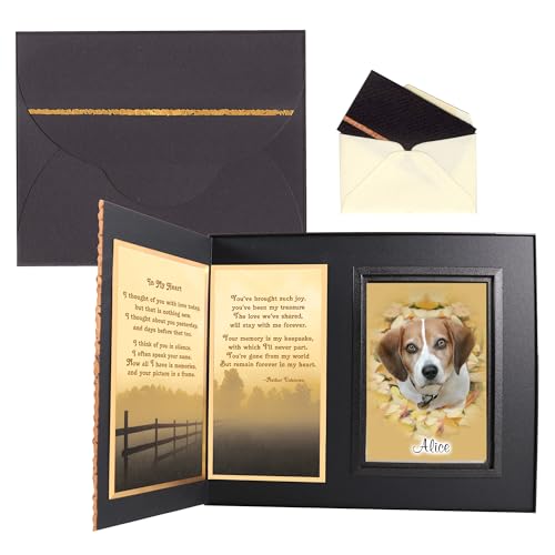 Expressly Yours! Photo Expressions Pet Memorial Gifts for Dogs In My Heart, Dog Memorial Picture Frame Keepsake, Gift-Boxed with Message Card, Black with Foil Accents