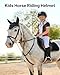 Horse Riding Helmet for Kids Youth: Adjustable Equestrian Helmet with Ventilation for Boys & Girls (Ages 6+) - Lightweight Safety Headgear for Schooling & Outdoor Riding (Fits 20.8