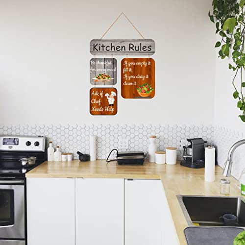 Image of Zesta Kitchen Rules Wooden Wall Hanging Decorative Items /Hanging Home Wall Decor Items /MDF Decoration Items /Cute Wall Art For Living Room /Home Decor Items Living Room