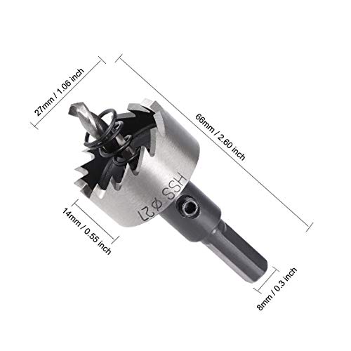 sourcingmap 27mm HSS Drill Bit Hole Saw for Stainless Steel Metal Alloy Wood, Black, 27x14mm - Image 2