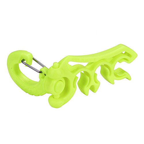 Diving Regulator Hose,3 Colors Underwater Scuba Diving Plastic Double BCD Hose Holder With Clip Hook(Yellow) - Image 3