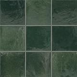 TileHQ Zellige 4' x 4' Ceramic Wall Tile in Glossy Bosco (7.98 SQFT per Carton) (76 PC per Carton)