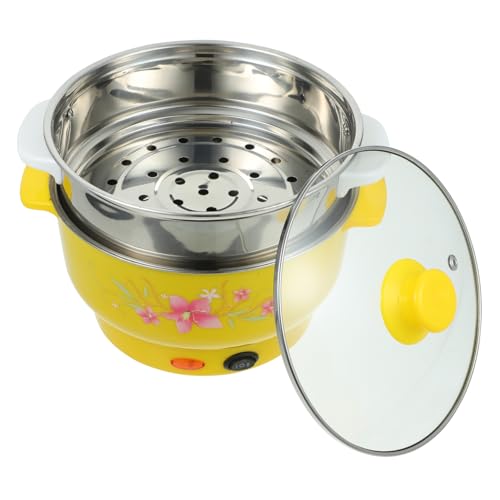 Cabilock Pentola Elettrica Kier Bollente Pentola a Vapore Vaporiera in Acciaio Inox Alunno Plastica Fornello Elettrico Doppio