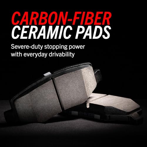 Image of PowerStop Z23 Performance Brake Pad & Rotor Kit Front & Rear K6516 | Honda Accord 2013-17 Carbon Fiber Ceramic Brake Pads + Drilled & Slotted Rotors