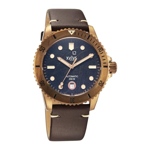 Image of Xylys Mariana with Analog Automatic Brown Dial Brown Leather Strap Watch for Men - 40064KL03E