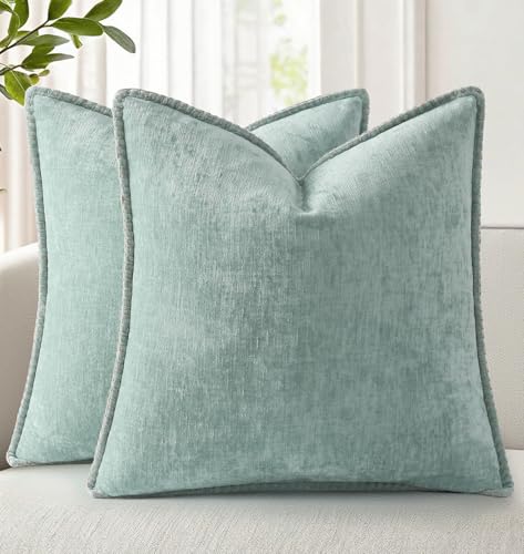 decorUhome Summer Chenille Soft Cozy Throw Pillow Covers 18x18 Set