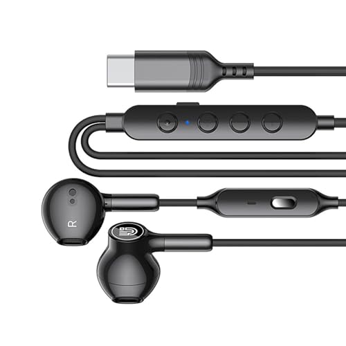 YROHGKPN Auriculares con cable premium con control de botón para un sonido claro y una comodidad más ligera compatibilidad con auriculares de baja latencia