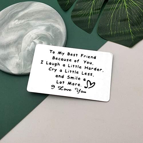 Sister Gift from Sister Best Friend Gift Engraved Wallet Inserts Card Friendship Gift Card to My Best Friend Gift Metal Wallet Insert Card Birthday Graduation Gifts for Sister Teen Girl Women Friend