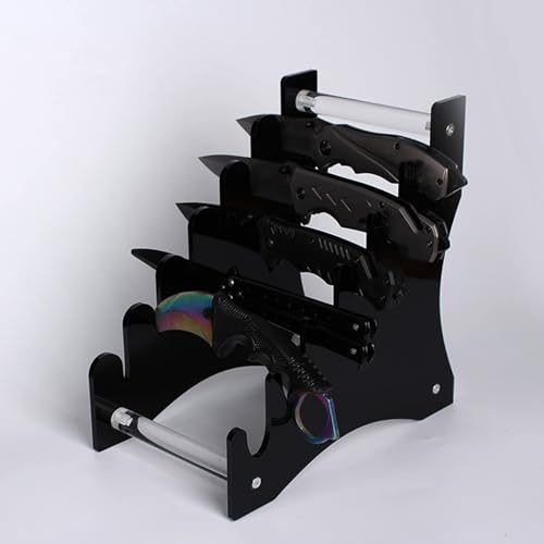 WANLIAN knife stand,Knife display stand,Acrylic knife display case, collectible knife display stand, knife collection display stand, for pocket knife organizer& Display hut home decoration (Black)