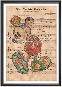 Mickey Mouse Poster Sheet Music Print Canvas Wall Art Decor Kids Room Decoration 16x24 Inch Unframed