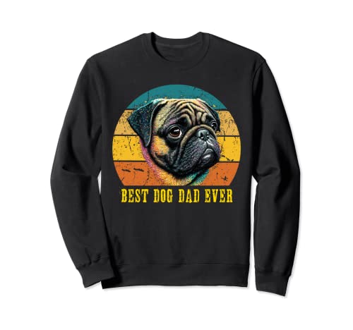 Vintage Best Dog Dad Ever Sunset Retro Pug dog Daddy Men Boy Sudadera