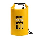 Bolsa Mochila Saco À Prova D'água Waterproof 2L, 5L, 10L ou 20L - Para Caiaque/Natação(Amarelo,5 Litros)