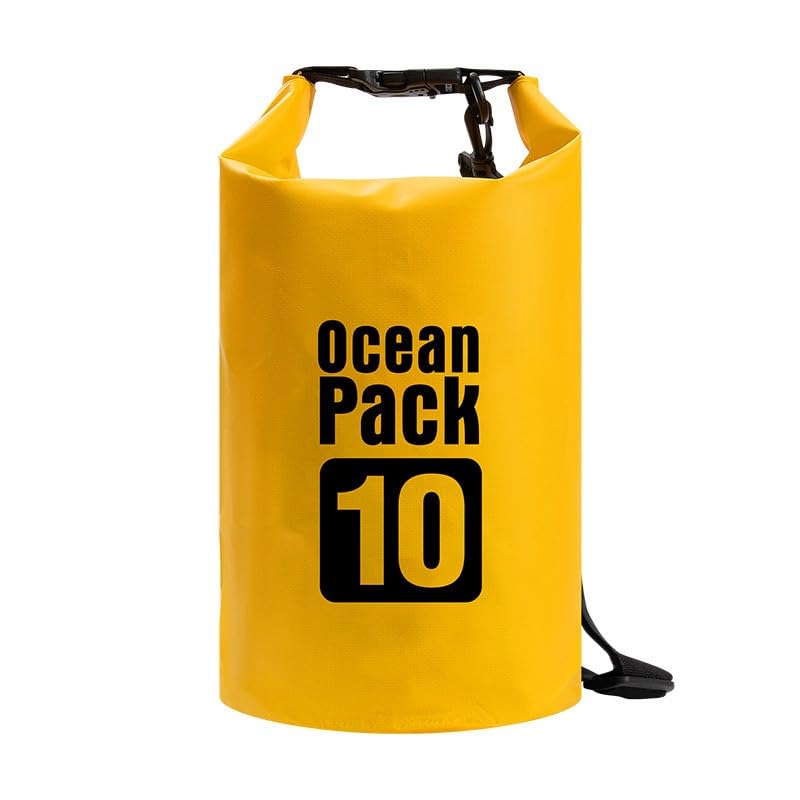 Bolsa Mochila Saco À Prova D'água Waterproof 2L, 5L, 10L ou 20L - Para Caiaque/Natação(Amarelo,5 Litros)
