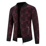Yowablo Abrigo de punto cálido para hombre con cremallera sin sombrero y otoño e invierno Jersey Marca Hombre, Vin-C., XXL
