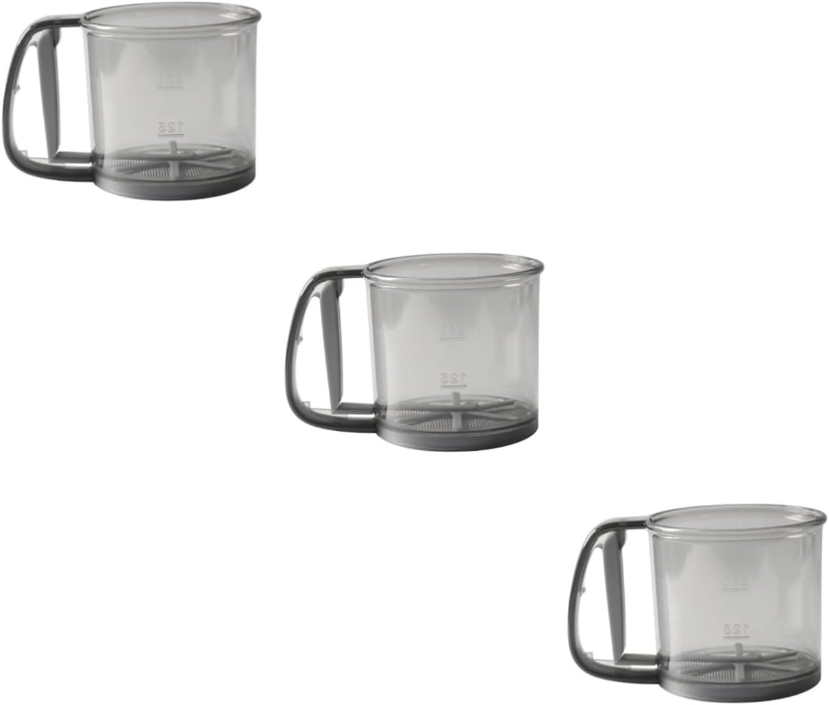 STOBAZA 3pcs Hand-operated Flour Sifter Cup Type Flour Sieve for Kitchen Baking Mesh Sifter