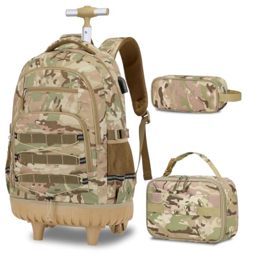 ACESAK 3PCS Camo Rolling Backpack for Boys with Lunch Box Pencil Case by ACESAK - Used condition - US$39.79