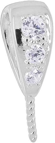 egemmall Fine Sterling Silver CZ Pendant Connector Bail Clasp with Pin