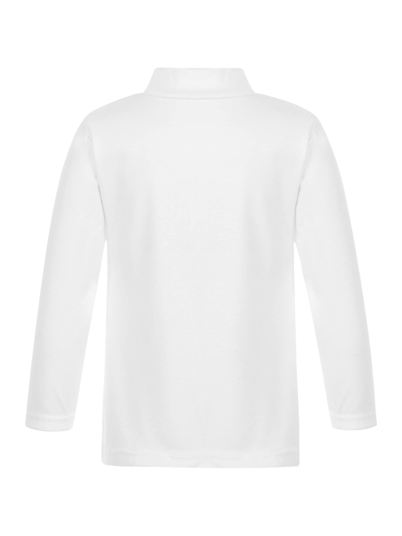 Mufeng Kids Boys Girls Cotton Turtleneck Warm Top Letter Printed Long Sleeves Thermal Underwear Tops Pullover Sweatshirt White 9-10 Years