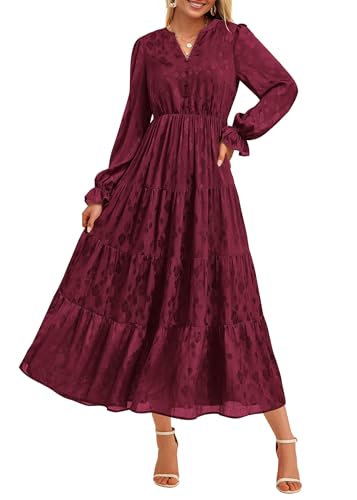 KIRUNDO Fall Wedding Guest Dresses for Women 2025 Maxi Long