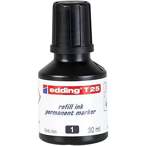 Tinta rotulador edding t-25 negro frasco de 30 ml