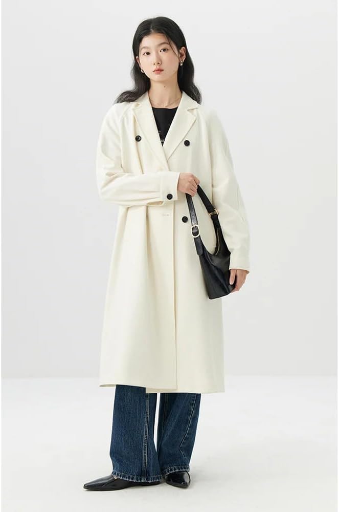 Women'S Long Trench Coat Jacket Spring Commuter Collar Mid-Length Windbreaker Overcoat for Women