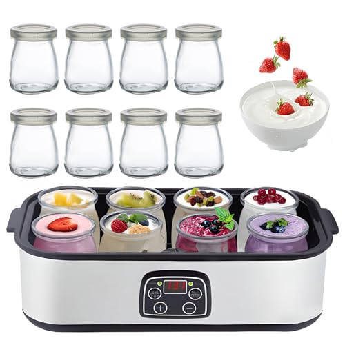 Yogurtera Automática de 1400 Ml, Inteligente con Pantalla LCD, Temperatura y Tiempo Ajustables, para Preparar Yogur Orgánico y Natto.