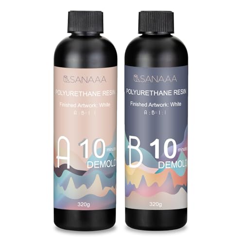 SANAAA Résine polyuréthane, résine bicomposante de 640 g, résine à durcissement Rapide en 10 Minutes, Plastique pour Le Moulage de modèles, prototypes et Autres...
