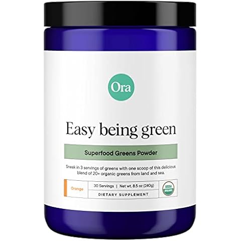 Ora Organic Greens Powder - Vegan, Gluten-Free, Organic Super Greens Drink for Energy and Detox | Antioxidants & Adaptogenic Herbs | 20+ Superfood Greens Blend - Citrus Flavor, 30 Servings Cover