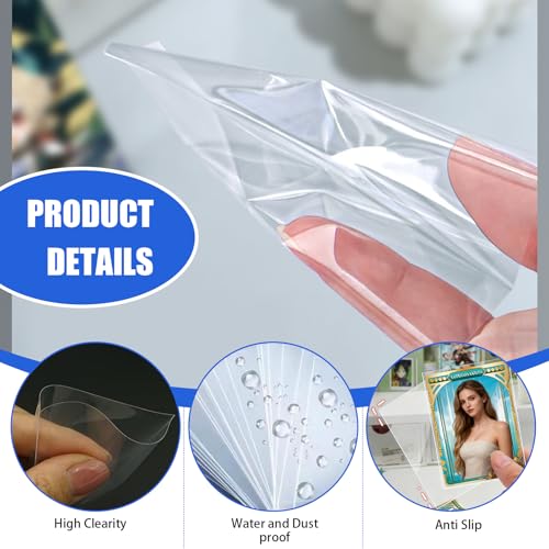 100 Pcs Photocard Sleeves, 90 x 65 mm Clear Kpop Photocard Sleeves Idol 200 Microns Card Protector Sleeves Shield Cover for Albums Photocards Football Card Board Game Trading Unsealable - Image 2