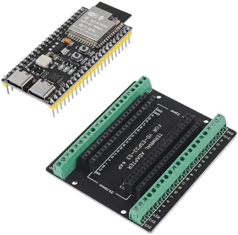 AITRIP 1Set ESP32-S3 Development Board N16R8 MCU with Dual-Mode Wi-Fi Bluetooth Type-C+ESP32 S3 Breakout Board for Arduino IoT