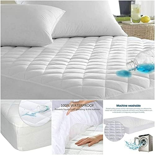 IMFAA Single Quilted Waterproof Extra Deep 40Cm Elastic Skirt Mattress Protector/Topper Cover Anti Allergy and Breathable (Single-40(90x190) Cm)