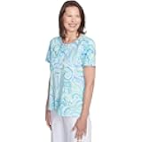 Alfred Dunner Key Item Cotton Paisley Short Sleeve Top