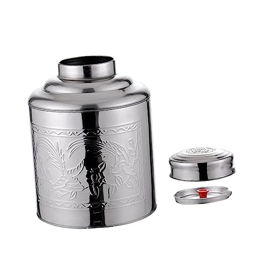 HIAKDOFT Barattolo Ermetico in Acciaio per Tè Sfuso e Alimenti Contenitore Resistente e Sigillato per Erbe Frutta Secca e Spezie per Cucina e Conservazione Quotidiana
