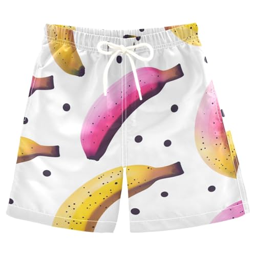 Jucciaco Boys Beach Board Shorts Banana Graphic Fruit Swim Trunk Teen Swimwear Multicolor