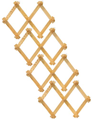 Savino Fiorenzo 4 pièces de Porte-Manteau en Bois Naturel de Mur réglable Valet de Nuit 7 Places Cover