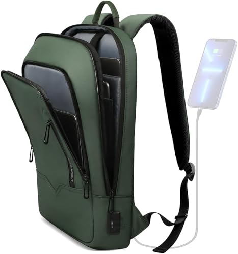 hk Backpack for Men, Business Slim Computer Bag for 17.3 Inch Laptop